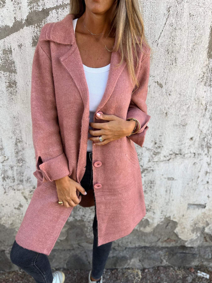 Jill - Casual Long Coat with Lapels for Fall