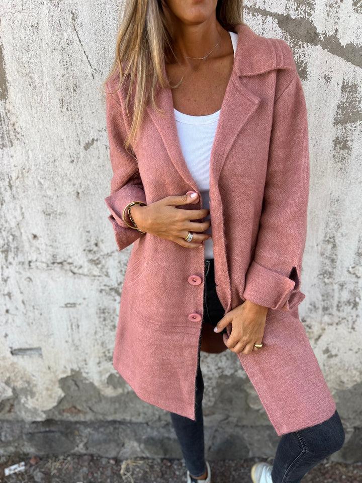 Jill - Casual Long Coat with Lapels for Fall